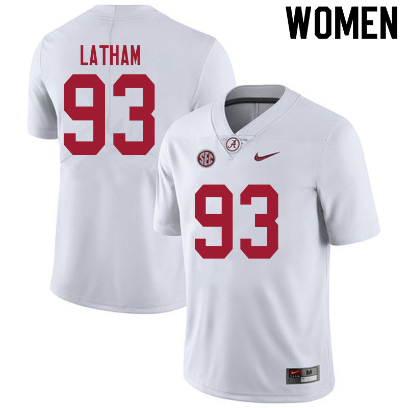 Alabama Crimson Tide Women's Jah-Marien Latham #93 White NCAA Nike Authentic Stitched 2020 College Football Jersey KM16L13GS